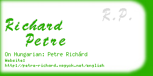richard petre business card